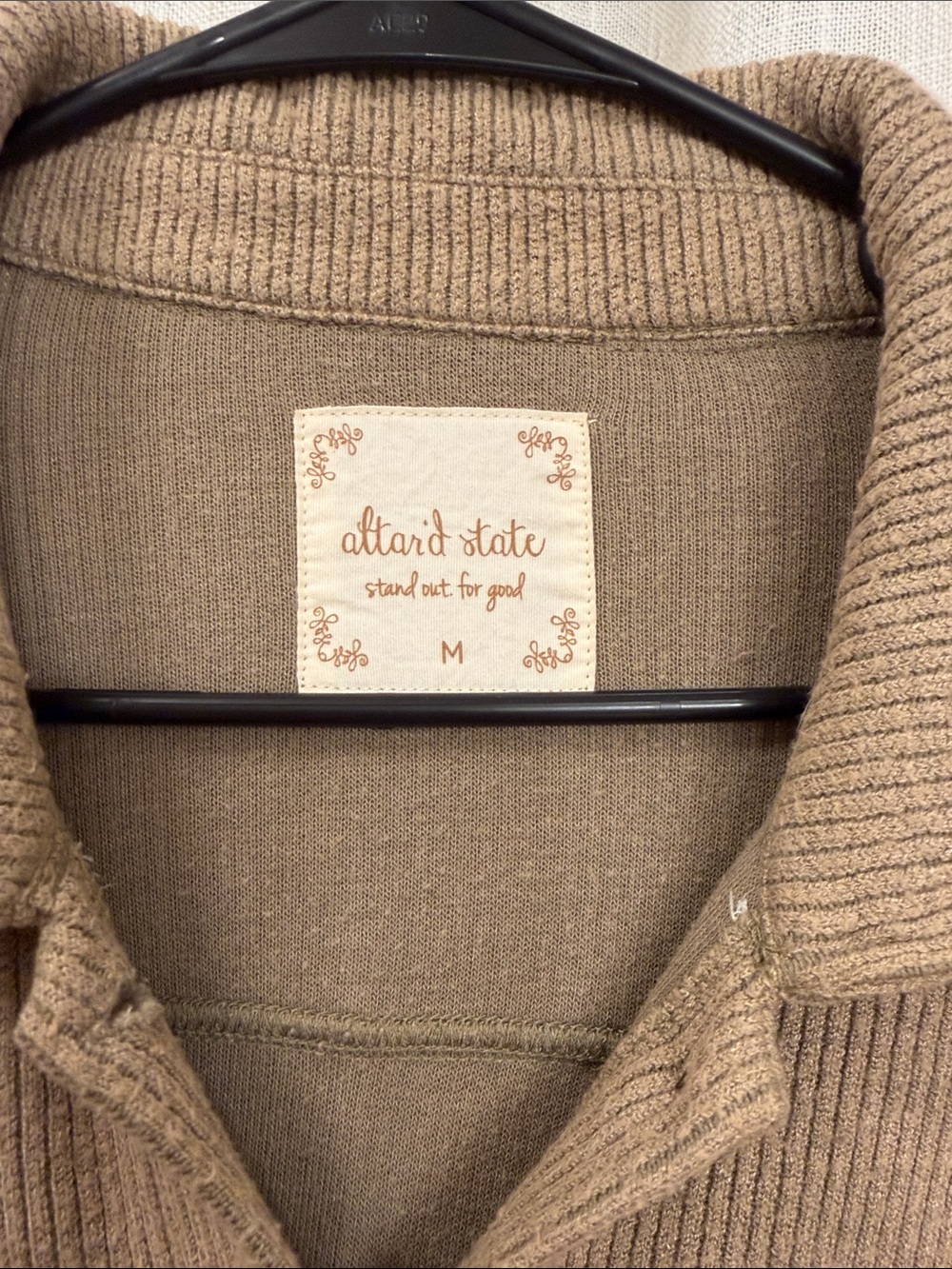 Altar'd State Ribbed Button-Up Shacket in Brown - Picture 2 of 3
